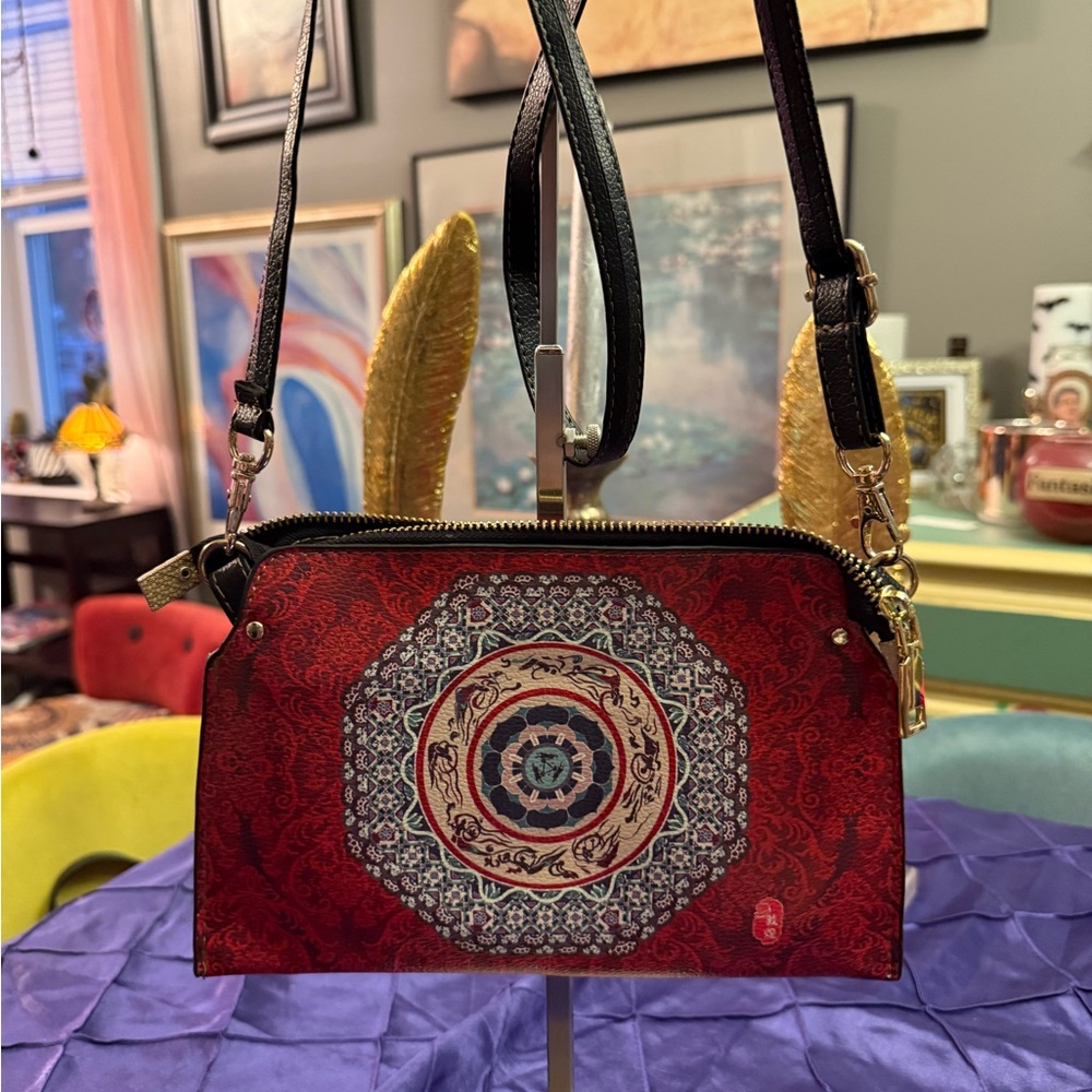 Boho crossbody Red Patterned Women's Bag